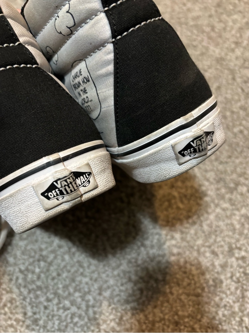 Peanuts High-Top Sneakers in Black, White, Green - Picture 6 of 6